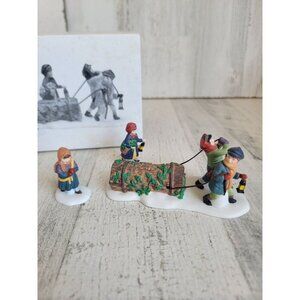 Dept 56 55581 bringing home the yule log village accessory xmas